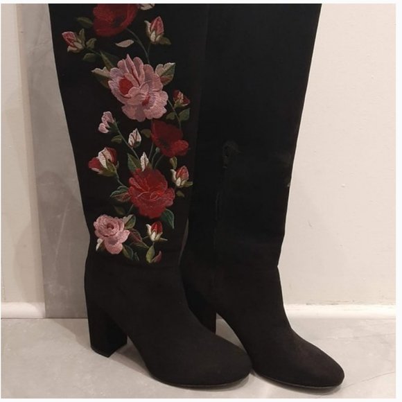 kate spade greenfield flower embroidered boots 6.5 - Picture 13 of 16